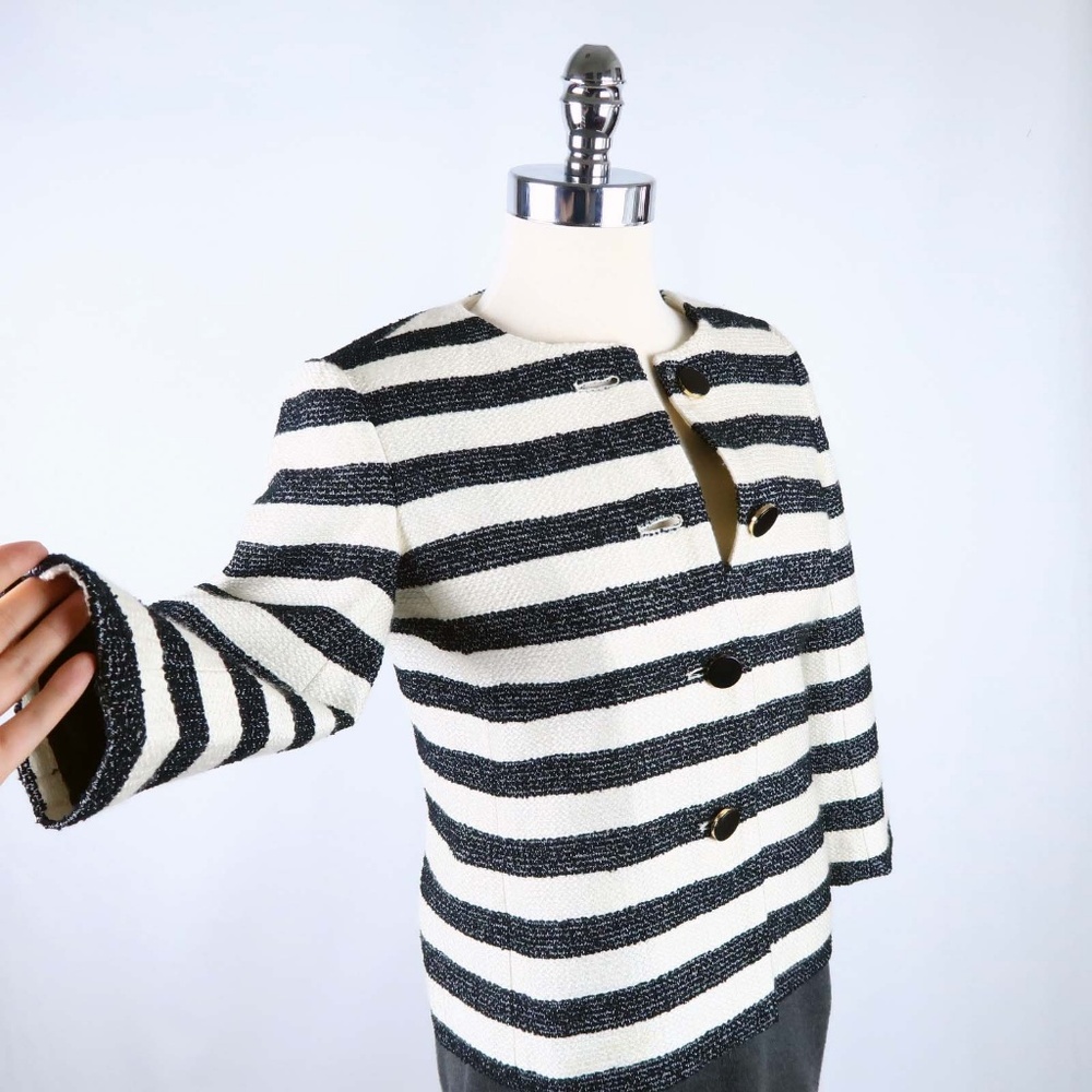 Talbots Striped Cropped Jacket - Picture 2 of 8
